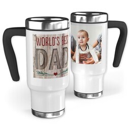 14oz Stainless Steel Travel Photo Mug with World's Best Natural Dad design