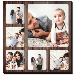 12x12 High Gloss Photo Wall Art with Wood Collage design