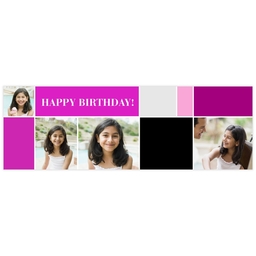 2x6 Same-Day Photo Banner with Sweet B-day Mosaic design