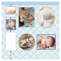 Scrapbook Pages, 8x8 with Baby Boy Plaid Companion 1 design