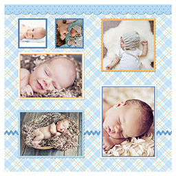 Scrapbook Pages, 8x8 with Baby Boy Plaid Companion 2 design