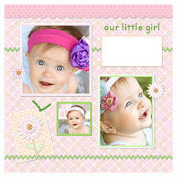 Scrapbook Pages, 8x8 with Baby Girl Plaid Cover design