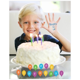 Poster, 11x14, Matte Photo Paper with Birthday Balloons design
