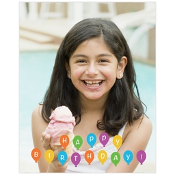 Poster, 16x20, Matte Photo Paper with Birthday Balloons design