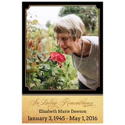 Poster, 12x18, Matte Photo Paper with In Loving Remembrance - Gold design