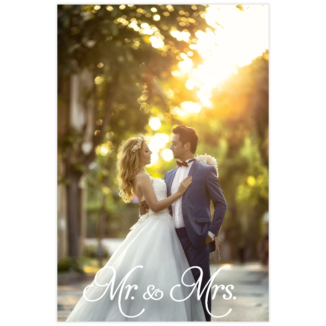 Mr & Mrs Personalized Whitewashed 12x12 Frame Wall Art