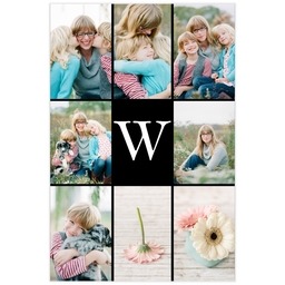 Poster, 12x18, Matte Photo Paper with Custom Color Monogram Grid design