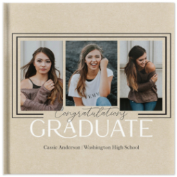 12x12 Hard Cover Photo Book with Accomplished Grad design