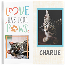 8x8 Soft Cover Photo Book with Paws of Love design