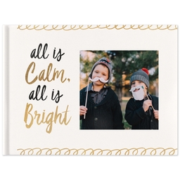 8x11 Layflat Photo Book, Matte Finish Cover with Christmas Gold design