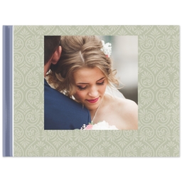 8x11 Layflat Photo Book, Matte Finish Cover with Damask Memory Book design