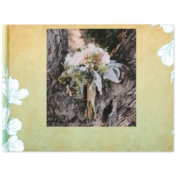 8x11 Layflat Photo Book, Matte Finish Cover with Floral Serenity Memory Book design