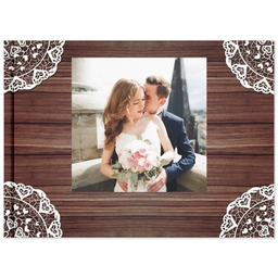 5x7 Soft Cover Photo Book with Rustic Lace design