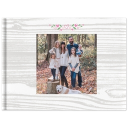 8x11 Linen Cover Photo Book with Floral Laurel design