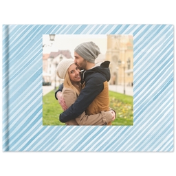 8x11 Linen Cover Photo Book with Watercolor Stripes design