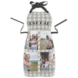 Photo Apron with Best Dad Grey Check design