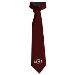 Mens Tie with Broad Diagonal - Dots - Burgandy design