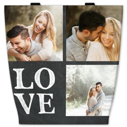 13x13 Canvas Tote with Chalkboard Grid - Love design