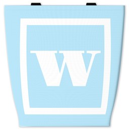 13x13 Canvas Tote with Classic Monogram - Baby Blue design