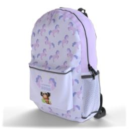 Thumbnail for Custom Photo Backpacks with Lavender Unicorn design 3