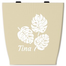 13x13 Canvas Tote with Tropical Leaf design