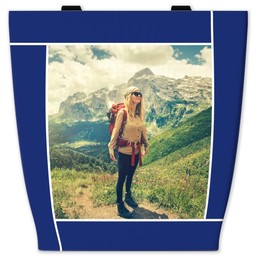 13x13 Canvas Tote with Overlap Border - Navy design