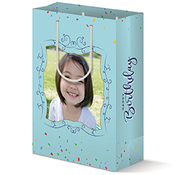 Gift Bag - Matte with Blue Confetti design
