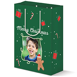 Gift Bag - Matte with Christmas Gingerbread design