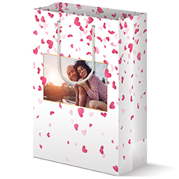Gift Bag - Matte with Confetti Hearts design
