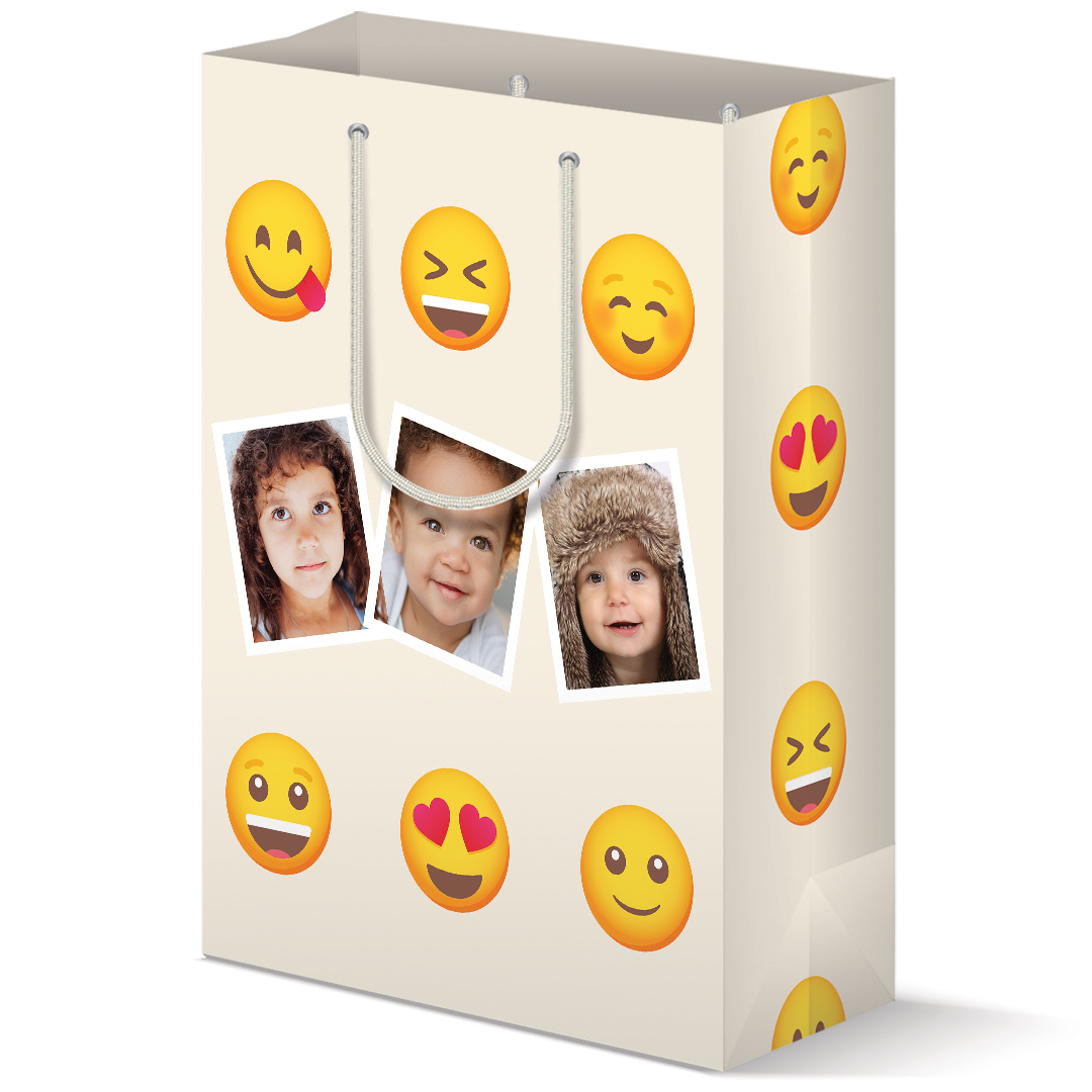 Gift Bag - Matte with Emoji Faces design