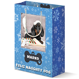 Gift Bag - Matte with Feliz Naughty Dog design