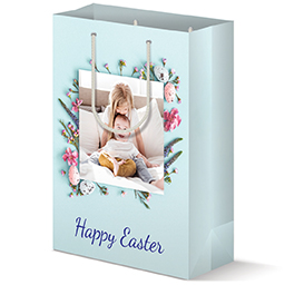 Gift Bag - Matte with Flowers and Eggs design