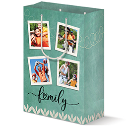 Gift Bag - Matte with Mint Family Collage design