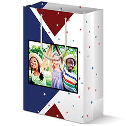 Gift Bag - Matte with Patriotic Triangles design