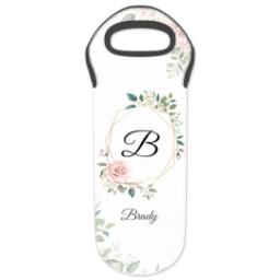 Thumbnail for Photo Wine Tote with Floral Monogram design 1