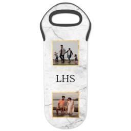 Thumbnail for Photo Wine Tote with Marble Monogram design 1