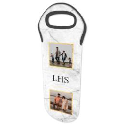 Thumbnail for Photo Wine Tote with Marble Monogram design 2