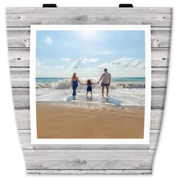 13x13 Canvas Tote with Wood Plank design