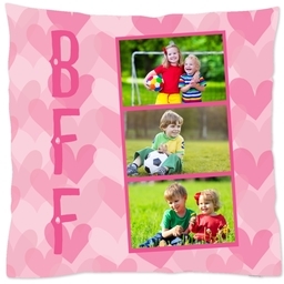 16x16 Throw Pillow with BFF Hearts design