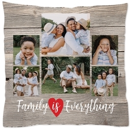 16x16 Throw Pillow with Family is Everything Rustic design