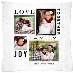 16x16 Throw Pillow with Family Motto design