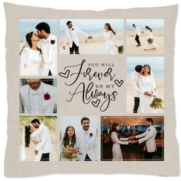 16x16 Throw Pillow with Forever And Always Hearts design
