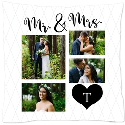 16x16 Throw Pillow with Mr. And Mrs. design