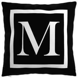 20x20 Throw Pillow with Classic Block Monogram design