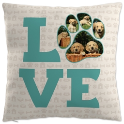 20x20 Throw Pillow with Love Puppy Paw design