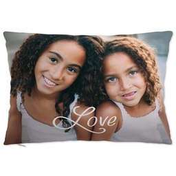 14x20 Throw Pillow with Love - Script - White design