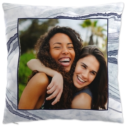 20x20 Throw Pillow with Marble Photo Frame design