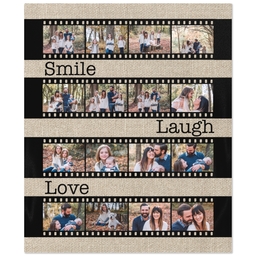 50x60 Plush Fleece Blanket with Burlap Filmstrip design