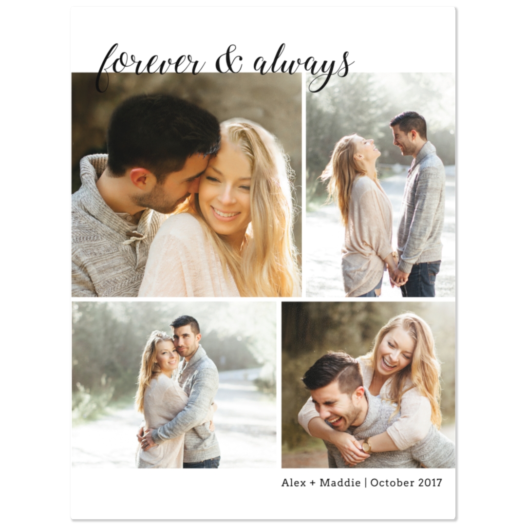 Photo Blankets, 60x80 Plush Fleece Blanket, Cursive Forever and Always