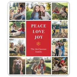 50x60 Sherpa Fleece Photo Blanket with Peace, Love, Joy design